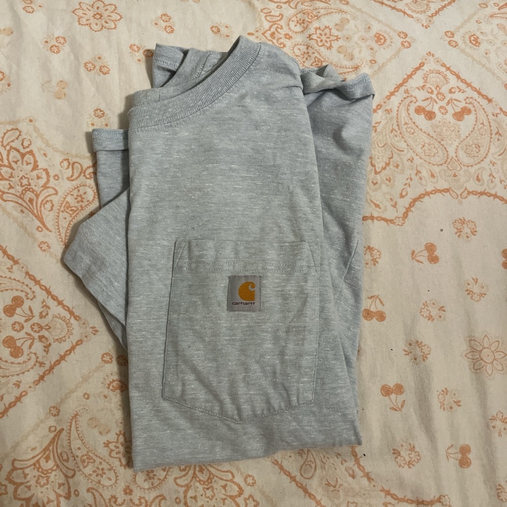 Carhartt Men's Light Gray/Blue Tee